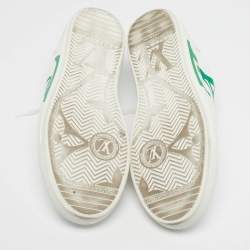 مملوكة مسبقًا Louis Vuitton Charlie Size 42.5 White/Green Leather Lace Up Sneakers
