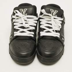 Pre Owned حذاء رياضي لوي فيتون مدرب ال في مونوجرامي أسود مخمل و قماش منخفض من أعلى مقاس 41