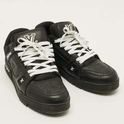 Pre Owned حذاء رياضي لوي فيتون مدرب ال في مونوجرامي أسود مخمل و قماش منخفض من أعلى مقاس 41