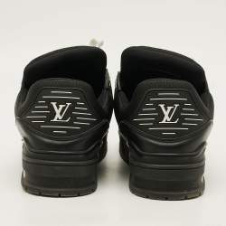 Pre Owned حذاء رياضي لوي فيتون مدرب ال في مونوجرامي أسود مخمل و قماش منخفض من أعلى مقاس 41