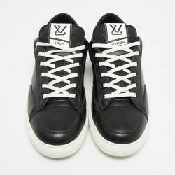 Pre Owned Louis Vuitton Charlie Size 42.5 Black Faux Leather Low Top Sneakers