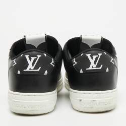 Pre Owned Louis Vuitton Charlie Size 42.5 Black Faux Leather Low Top Sneakers