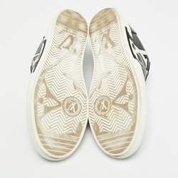 Pre Owned Louis Vuitton Charlie Size 42.5 Black Faux Leather Low Top Sneakers