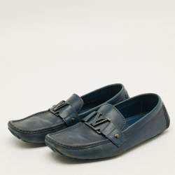 Pre Owned حذاء لوفرز لوي فيتون مونت كارلو جلد أزرق مقاس 42.5