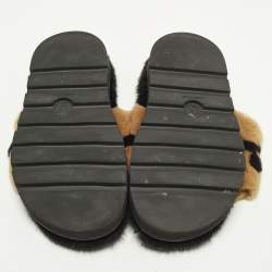 Pre Owned Louis Vuitton Pool Pillow Size 40 Brown Mink Fur Slide Sandals