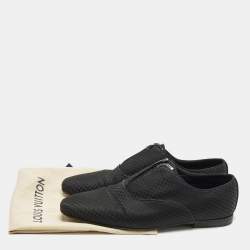 Pre Owned Louis Vuitton Solferino Size 41.5 Black Satin Loafers