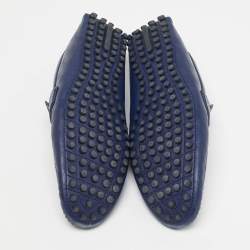 Pre Owned Louis Vuitton Hockenheim Size 45 Navy Blue Damier Infini Leather Loafers