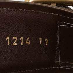 Pre Owned Louis Vuitton Venice Size 45 Dark Brown Leather Flat Slide