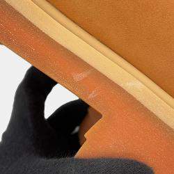 Pre Owned Louis Vuitton Timberland Lv X Timberland Collaboration Mid Boots Beige/Brown Nubuck Leather EU 42.5