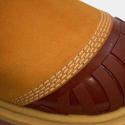 Pre Owned Louis Vuitton Timberland Lv X Timberland Collaboration Mid Boots Beige/Brown Nubuck Leather EU 42.5