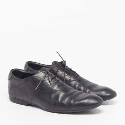 Pre Owned حذاء أوكسفوردز لوي فيتون جلد نقشة دامييه أسود برباط مقاس 43