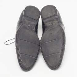 Pre Owned حذاء أوكسفوردز لوي فيتون جلد نقشة دامييه أسود برباط مقاس 43