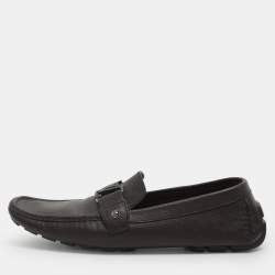 Pre Owned حذاء لوفرز لوي فيتون مونتي كارلو جلد لون برغندي داكن مقاس 42.5