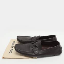 Pre Owned حذاء لوفرز لوي فيتون مونتي كارلو جلد لون برغندي داكن مقاس 42.5