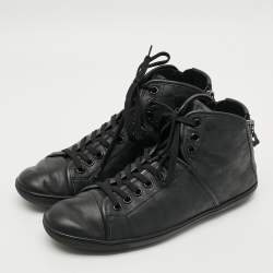 مملوكة مسبقًا Louis Vuitton Infini Size 42 Black Damier Leather Lace Up Sneakers