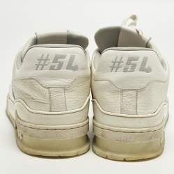 مملوكة مسبقًا Louis Vuitton LV Trainer Size 45 White Leather Lace Up Sneakers