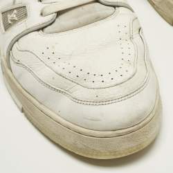 مملوكة مسبقًا Louis Vuitton LV Trainer Size 45 White Leather Lace Up Sneakers