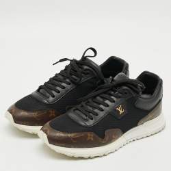 مملوكة مسبقًا Louis Vuitton Run Away Size 42 Black/Brown Monogram Canvas and Mesh Low Top Sneakers
