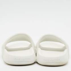 Pre Owned Louis Vuitton Waterfront Size 44 White Monogram Rubber Pool Slide