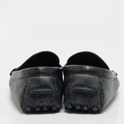 Pre Owned Louis Vuitton Hockenheim Size 43.5 Black/Grey Damier Coated Canvas and Leather Driver Loafers