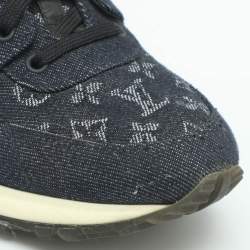 Pre Owned Louis Vuitton Run Away Size 39 Blue Monogram Denim Low Top Sneakers