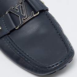 مملوكة مسبقًا Louis Vuitton Hockenheim Size 42 Navy Blue Leather Loafers