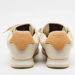 Pre Owned Louis Vuitton LV Buttersoft Size 41.5 Beige Leather Low Top Sneakers