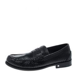 مملوكة مسبقًا Louis Vuitton Black Python Loafers Size 42