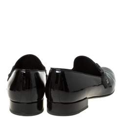 Louis Vuitton Anthracite Patent Leather Glass Dome Loafers Size 42.5