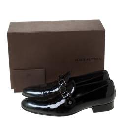 Louis Vuitton Anthracite Patent Leather Glass Dome Loafers Size 42.5