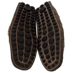 Pre Owned حذاء لوفرز لوي فيتون امولا بشراريب سويدي بني مقاس 41.5