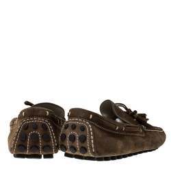 Pre Owned حذاء لوفرز لوي فيتون امولا بشراريب سويدي بني مقاس 41.5