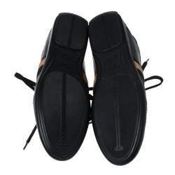 Pre Owned Louis Vuitton Black Leather Lace Up Sneakers Size 39