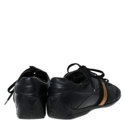 Pre Owned Louis Vuitton Black Leather Lace Up Sneakers Size 39