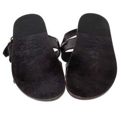 Pre Owned  صندل فلات لوي فيتون جلد تمساح بني مقاس 43