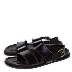 Pre Owned  صندل فلات لوي فيتون جلد تمساح بني مقاس 43