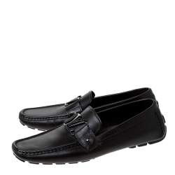 Pre Owned  حذاء لوفرز لوي فيتون مونت كارلو بشعار سهل الارتداء جلد بني مقاس 43