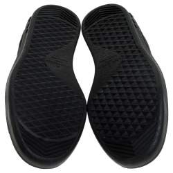 Pre Owned Louis Vuitton Black Leather and Monogram Canvas Low Top Sneakers Size 45