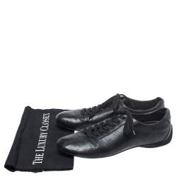 Louis Vuitton Black Mahina Leather Low Top Sneakers Size 39.5