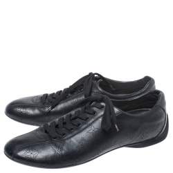 Louis Vuitton Black Mahina Leather Low Top Sneakers Size 39.5
