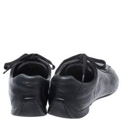 Louis Vuitton Black Mahina Leather Low Top Sneakers Size 39.5