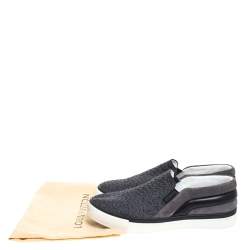 Louis Vuitton Grey Fabric, Suede and Leather Twister Slip-on Sneakers Size 41