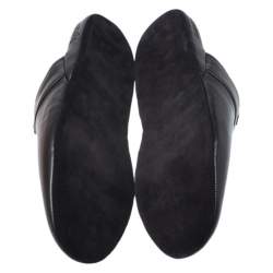 Louis Vuitton x Supreme Black Leather Hugh Flat Slippers Size 39
