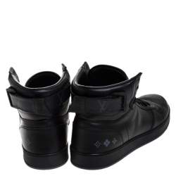 Pre Owned حذاء رياضي لوي فيتون ريفولي بحافة مرتفعة جلد أسود مقاس 42