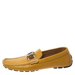 Pre Owned Louis Vuitton Mustard Leather Monte Carlo Loafers Size 41