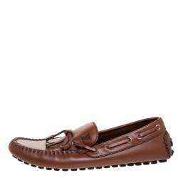 مملوكة مسبقًا Louis Vuitton Brown Leather Arizona Loafers Size 40.5