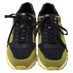 Louis Vuitton Multicolor Knit Fabric and Leather Run Away Sneakers Size 41