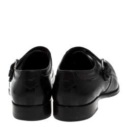 مملوكة مسبقًا Louis Vuitton Black Leather Infini Single Monk Strap Derby Size 42