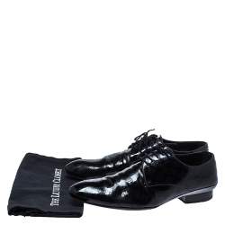 Pre Owned حذاء ديربي لوي فيتون رباط جلد لامع مونوغرامي مخرم أسود مقاس 43