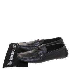 Pre Owned Louis Vuitton Black Leather Monte Carlo Loafers Size 43